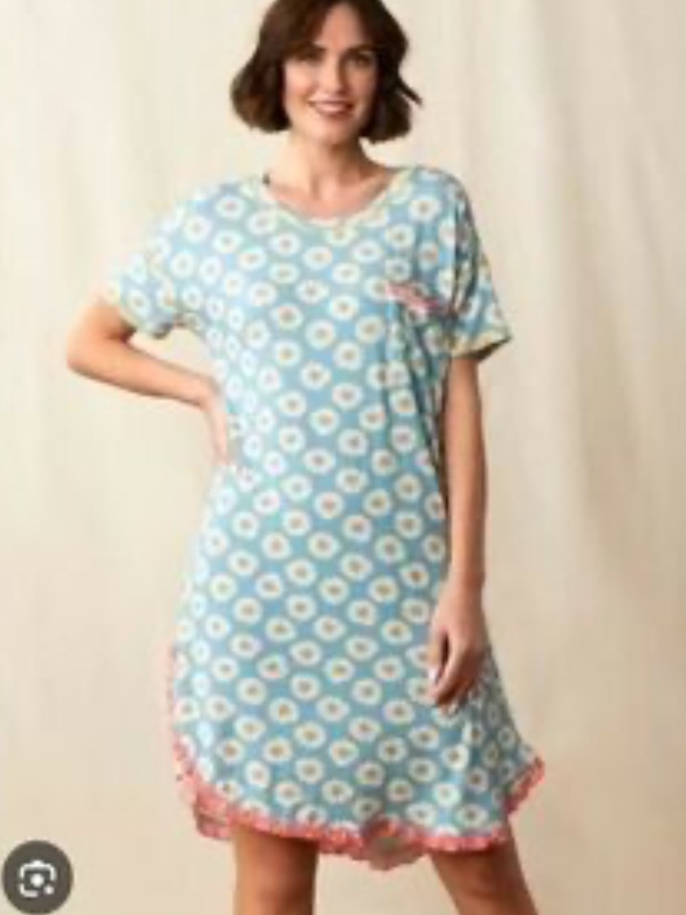 Matilda Jane Enchanted Cora daisy print sleep shirt nightgown small soft floral - Picture 12 of 12